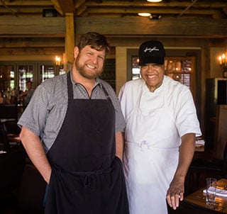 Chef Rob McDaniel with James "Mr. Jim" Black - photo courtesy of AL.com/Tamika Moore